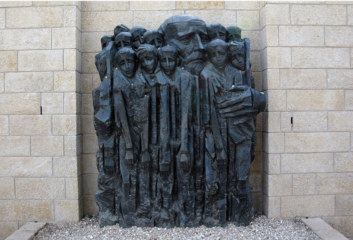 Sculptor: Boris Saktsier created this piece of Janusz Korczak at Yad Vashem