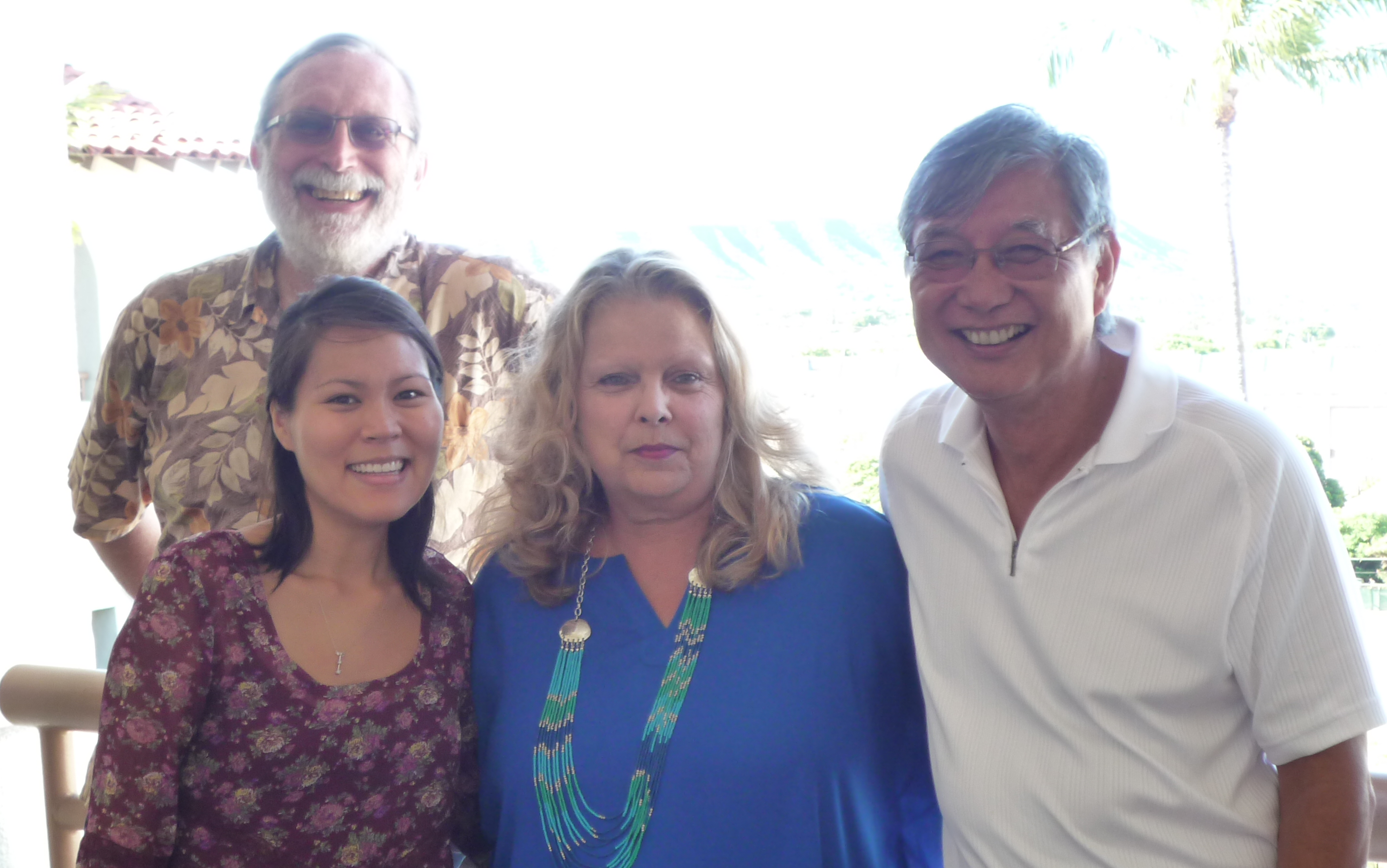 Deborah Batiste with hosts Professor Mitch Yamasaki, Lisa Yamaki, and Robert Buss.